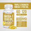 Healthy One Triple Strength Omega 3 Fish Oil Supplement - Burpless Fish Oil 1000mg Gel Capsules - 400mg EPA, 300mg DHA, 100mg Other Omega 3 Fatty Acid - Fish Oil No Burp Omega 3 Capsules, 60 Gel Caps