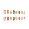 Christmas Press on Nails Medium Length Square Fake Nails with Glitter Design Full Cover Acrylic Nails Winter Monster False Nails with Designs Cute Xmas Artificial Nails Nail Decorations for Women