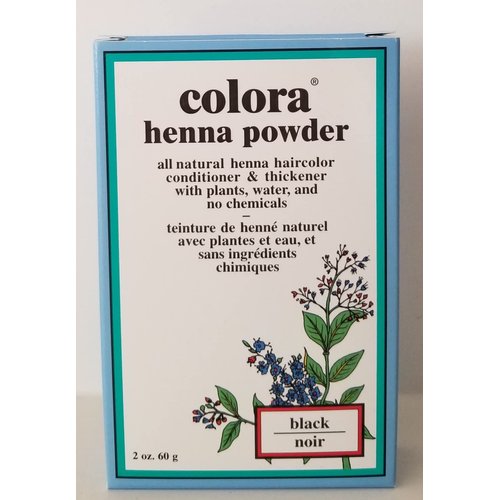 Colora Henna Powder Hair Color Black 2 Ounce (59ml) (3 Pack)