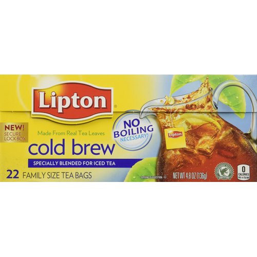Lipton Cold Brew Family Iced Tea Bags Black tea 22 ct (Pack of 3)