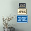 Classic Framed Please Turn Heating Off When Leaving Door or Wall Sign | Eco-Friendly Home Sign (Brushed Gold) - Small (2 Pack)