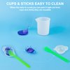 Creahaus Silicone Measuring Cups Tool Kit for Resin, Non-Stick 250 & 100ml Epoxy Mixing Cups, Reusable Resin Supplies with Silicone Mat, Stir Sticks, Pipettes, Cups for Resin, Molds, Jewelry Making