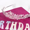 Birthday Sash and Crown for Women Girls, Happy Birthday Tiara & Sash Set, Rhinestone Birthday Headband, Birthday Decorations for Girls, Birthday Gifts for Women, Happy Birthday Accessories