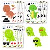 PartyNow Dinosaur Stickers | 24-Pack Make Your Own Stickers | Fun Dinosaur Sticker Sheets for Kids | DIY Kids Stickers with Changeable Faces | Cute Party Favors for Kids | Waterproof (3 Dinosaurs)