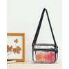 MAY TREE Clear Crossbody Bag Stadium Approved for Women, Small Thickened Clear Purse for Work Festival Travel Concert Outfits and Sporting Events - Black