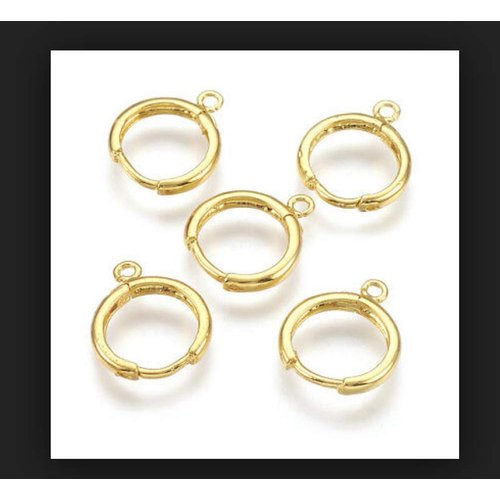 20pcs Adabele Hypoallergenic Dangle Tarnish Resistant Round Hoop Huggie Earring Hooks Earwire14mm (0.55 Inch) Long Gold Plated Brass for Earrings Making BF263-1