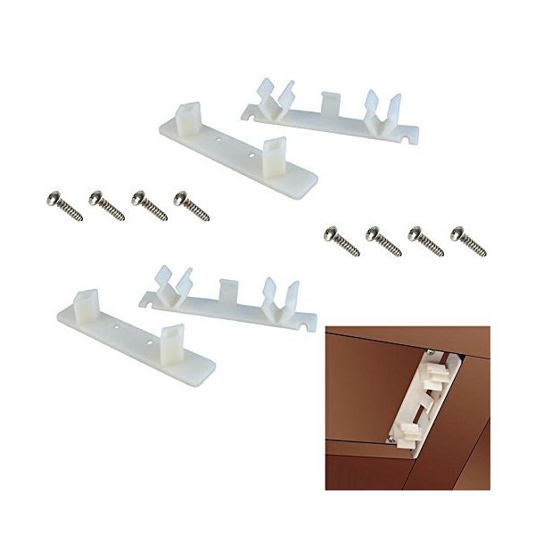 False Front Cabinet Clips (1 Set) with Screws & Instructions - Tenn-Tex False Front Clips/False Drawer Clips (4 1/4" Opening)
