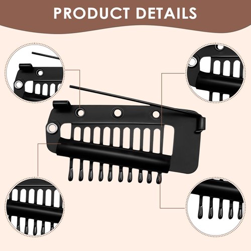 STFALI Chunni Clips with Safety Pins 12 pcs, Chunni Clips Hair Clips Suit for Hair Pins for Styling Hair Extension Clips Wig Grip Hijab Pins, Hair Pin Clips Indian for Woman, Black+Gold+Brown+Silver
