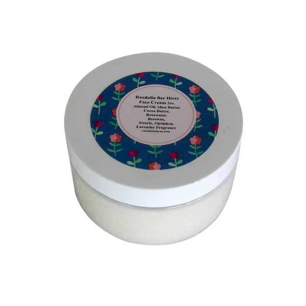 Lavender, Sweet Almond Oil Face Cream 4oz Randalia Bee Hives