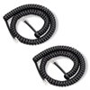 Lativu Telephone Cord 12FT Uncoiled/1.4FT Coiled, 2 Pack Phone Cord for Landline, RJ9 Telephone Cords for Landline Phones, Ofiice/Home Use-Black