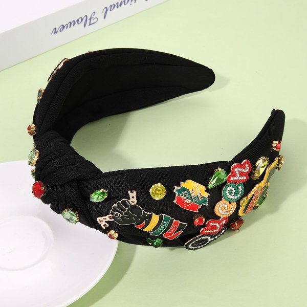 Juneteenth Headband for Women African Knotted Headband Black History Wide Top Knot Headband Embellished Rhinestone Crystal Headband Africa Independence Day Hair Accessories Party Gifts (Pattern D)