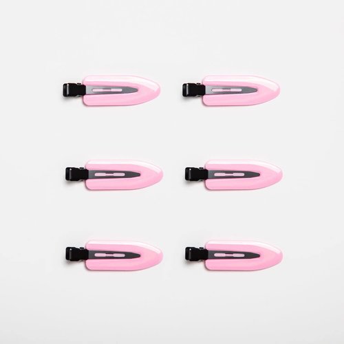 Creaseless No Bend Hair Clips (Pink/Black)