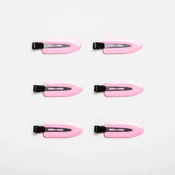 Creaseless No Bend Hair Clips (Pink/Black)