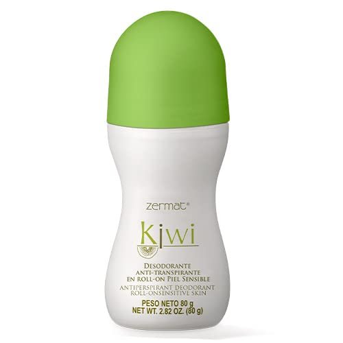 Zermat, Deodorant Women and Men, Kiwi, Roll-On Deodorant for Sensitive Skin Roll-On, 24 h Antiperspirant, 2.82 Oz.