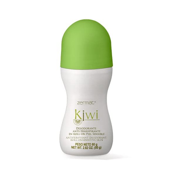 Zermat, Deodorant Women and Men, Kiwi, Roll-On Deodorant for Sensitive Skin Roll-On, 24 h Antiperspirant, 2.82 Oz.