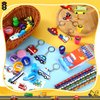 Pasimy 96 Pcs Transportation Party Favors Vehicle Birthday Party Favors Fire Truck Mini Notepad Bus Sticker Police Car Keychain Transport Party Supplies for Traffic Party Goodie Bag Filler Prize Gift
