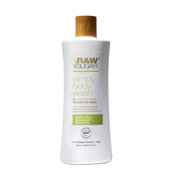 Simply Body Wash for Sensitive Skin | Green Tea + Cucumber + Aloe Vera | 25 oz
