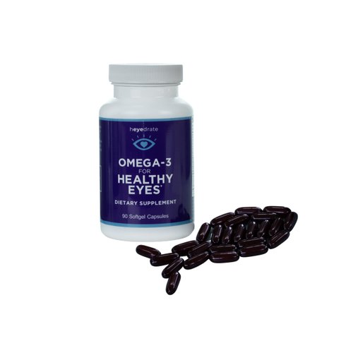 Heyedrate Triglyceride Omega 3 Fish Oil for Healthy Eyes – Supports Healthy Eyes with Optimal Ingredients - Easy to Swallow, Burpless Softgel Supplement - EPA, DHA, & Omega 7 Fatty Acids - 90 Count