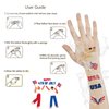 AOYOO Fourth of July Decorations Temporary Tattoos America Giltter Tattoos, USA Flag Let's get LIT All American girl Independence/Memorial Day Decorations, Red and Blue Patriotic Party Supplies