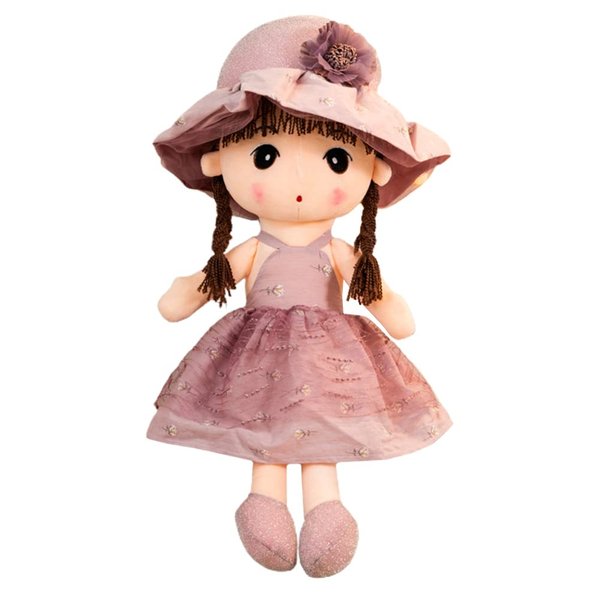 ikasus Soft Baby Doll with Clothes, 17.7 Cute Rag Doll Ragdoll Plush Stuffed Toy with Hat Skirt Handmade Princess Plush Toy Baby Girls Sleeping Partner Doll Xmas Birthday Gift