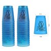 DEWEL Stacking Cup Game with 15 Stack Ways, 24pcs Cup Stacking Set, Sport Stacking Cups BPA-Free Material, Classic Family Game, Great Gift Idea for Stack Games Lover. (Blue & Blue)…