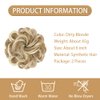 LAOTIDui Fake Hair Bun,Hair Scrunchies,2pcs Curly Bun,Hair Extensions,Messy Hair Bun,Synthetic Hair,Hair Accessories for Thin Hair,Bun Hair Pieces for Women,Girls (Dirty Blonde)