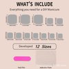 French Tip Press One Toe Nails for Women Fake Toenail with Rhinestones Designs Heart Glossy Fashion False Toenail Full Cover Acrylic Nails Art DIY Foot Nails Design Toenail Tips 24Pcs