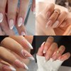 French Tip Nail Stickers, 2 Sheets 5D Crystal Rhinestones Lines Nail Art Stickers Self-Adhesive Gold Silver Lines Nail Decals Curved Strips with Diamond Nail Design Supplies for Women Nail Decorations