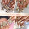 YAEISM 80PCS Gold Nail Charms 12 Shapes Gold Heart Nail Charm 3D Butterfly Nail Charms Alloy Gold Nail Crosses Shiny Money Sign Nail Charms Crystal Pink Planet Charms for Women Nail Art Decoration