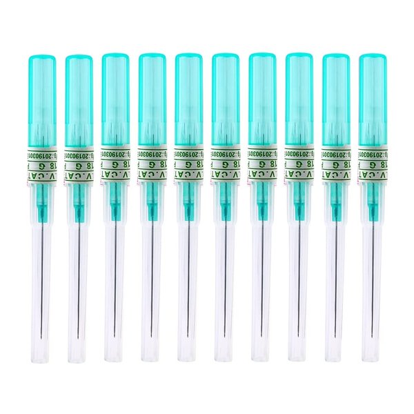 Piercing Needles， 10pcs Ear Nose Piercing Needles IV Catheter Needles for Piercing Sterilised Body (18G-1)