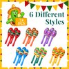 Civaner 12 Pcs Mini Fiesta Maracas for Adults Cinco De Mayo Maracas Mexican Party Decorations 6 Designs Maracas Party Favors for Mexican Party Props, 4.92 x 1.38 Inch