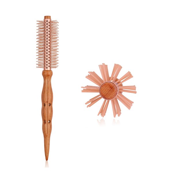 PERFEHAIR Aluminum Barrel Nylon Bristle Round Hairbrush - Perfect for Quick Styling & Blow Drying Men & Women's Short, Thin & Fine Hair - 1.3 Inch