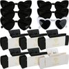12pcs Bridesmaid Proposal Gifts 4.1inch square Hair Claws Bachelorette Claw Clip Matte Hair Clips Sunglasses set of 12 Girls Trendy Cute Hair Clips for Wedding Party Favors (White&Black)