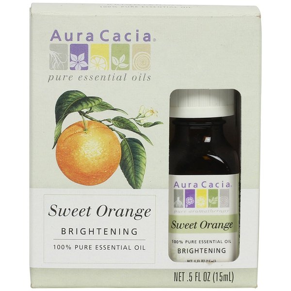 Aura Cacia Essential Oil, Brightening Sweet Orange, 0.5 fluid ounce