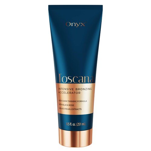 Onyx Toscana Intensive Bronzing Accelerator | Mens Bronzing Tanning Lotion for Tanning Beds | Streak & Stain Free Tanning Lotion for Indoor Outdoor | Face & Body Lotion for Sensitive Skin - 8.5 fl oz