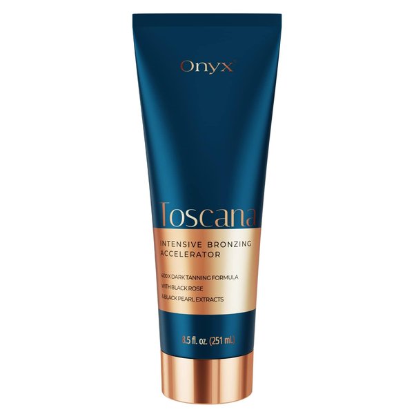 Onyx Toscana Intensive Bronzing Accelerator | Mens Bronzing Tanning Lotion for Tanning Beds | Streak & Stain Free Tanning Lotion for Indoor Outdoor | Face & Body Lotion for Sensitive Skin - 8.5 fl oz