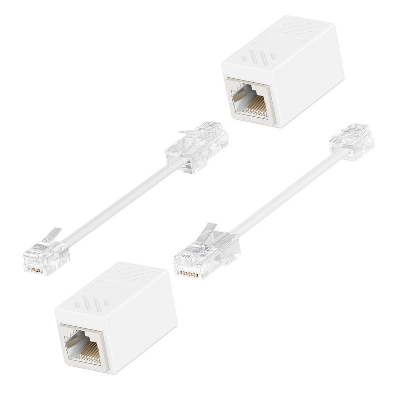 Awishwell Phone Jack to Ethernet Adapter, 2 Pack RJ45 to RJ11 Adapter ...