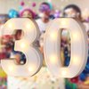 30th Birthday Decorations Numbers Light up Letters Plastic LED Light Up Letters Figure Fairy Birthday Party Supplies Battery Operated Numbers for 30th Happy Birthday Anniversary Event