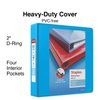 Staples 976038 Heavy-Duty 2-Inch D 3-Ring View Binder Light Blue (26350)