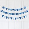 Dog Birthday Party Supplies, It's My Bday Mother Puppers Banner Sign, Puppy Dog Paw Birthday Decorations Backdrop, Blue Happy Birthday Decor Pennants Banner for Pet Dog Boy Girl, Vicycaty