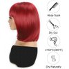 GUOJIAN 12 Inch Short Bob Wigs with Bangs Straight Bob Wigs for Women Synthetic Bob Wigs Natural Looking for Daily Party Cosplay (12inch, red)