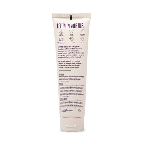 Overtone Daily Color Depositing Conditioner - 4.5oz Temporary Coloring Conditioner with Shea Butter & Coconut Oil - Refresh Color & Prevent Fading- Vegan & Cruelty-Free, Purple for Brown is Royal Plum