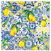 40pcs Blue Tiles Print Lemon Napkins Lemon Party Paper Napkins Tiles Lemons Paper Napkins Blue Yellow Disposable Napkins Tiles Lemons Luncheon Napkins for Summer Lemon Party Supplies
