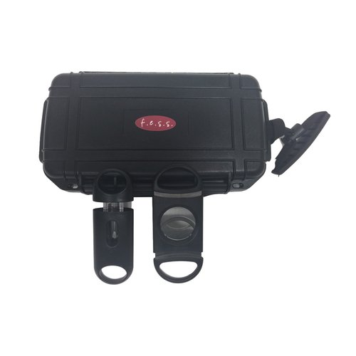 F.e.s.s FESS F5 Gift Set Travel Cigar Humidor Waterproof Holder Case with 80 Guage and V-Cut Cigar Cutter Set