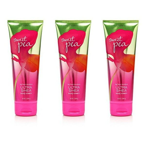 Bath & Body Works Sweet Pea 8.0 oz Ultra Shea Cream (3 Pack)