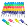 Zugar Land Colorful Transparent Stackable Bear Shaped Pencils (5") Fine Point Already Sharpened Ready to Use! 5 Parts and 5 Colors Each! Plastic. Party Favor, School Supplies (24)