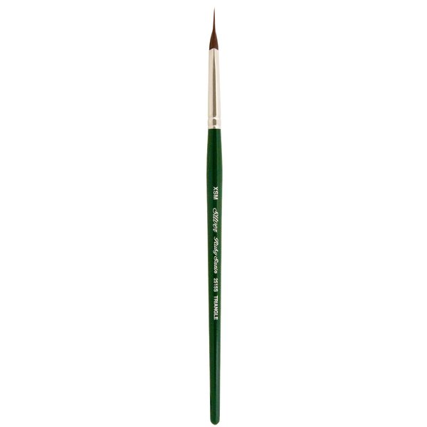 Silver Brush Limited 2515SXSM Ruby Satin Pointed Triangle Brush, Bristle Brushes for Fluid and Flow Acrylics, Size Extra Small, Short Handle