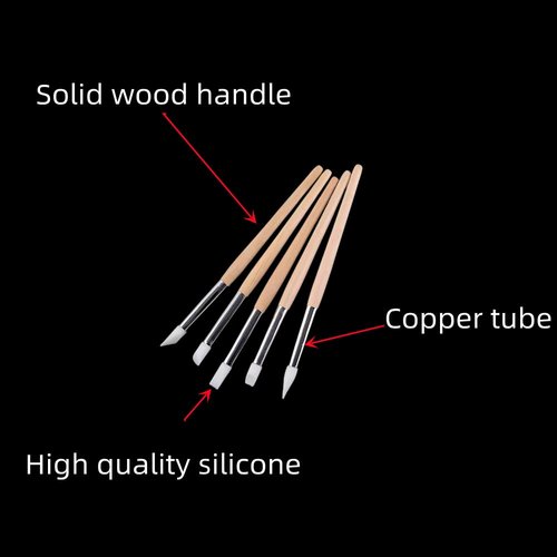 5PCS Silicone Nail Tool Nail Art Sculpture Pen Nail Polish Carving Pen Rubber Tip Nail Brushes Dust Cleaner Watch Repair Tool