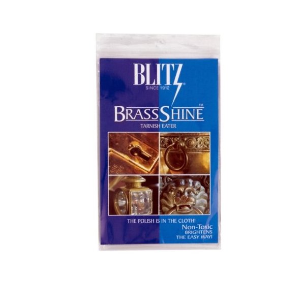 Blitz Brass Copper Tarnish Eater Shine Cleaner Cloth - No Messy Paste or Odor - Shower Head Faucet - OEM Authentic