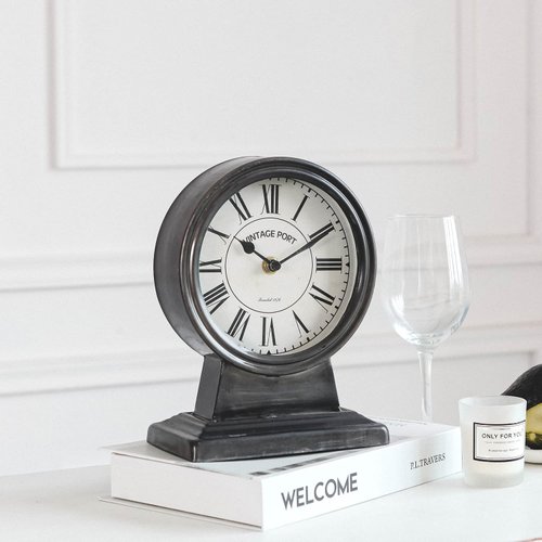 NIKKY HOME Vintage Mantle Clock, Silent Non-Ticking Battery Operated Table Desk Shelf Clock for Living Room Decor